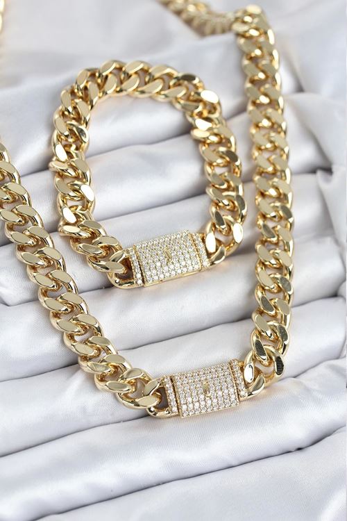 YRTCL Xuping Gurmet Gold Renk Kolye ve Bileklik Seti