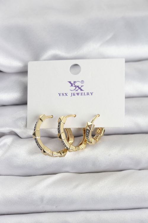 YRTCL Gold Renk Zirkon Taşlı Kadın Küpe