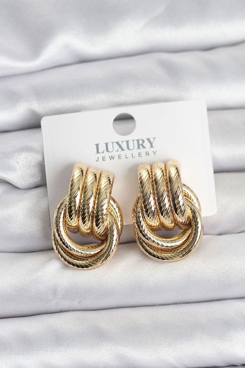 YRTCL Gold Renk Halka Modelli Pirinç Kadın Küpe