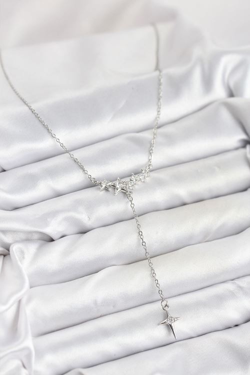 YRTCL 316L Çelik Zincir Gümüş Renk Yıldız Model Y Kadın Kolye