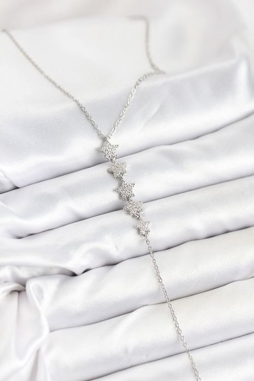 YRTCL 316L Çelik Zincir Gümüş Renk Yıldız Model Y Kolye