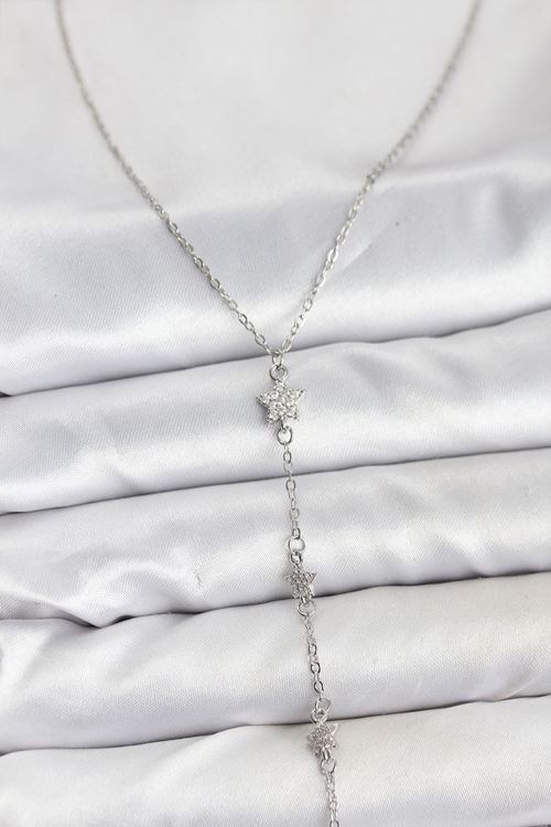 YRTCL 316L Çelik Zincir Gümüş Renkli Yıldız Model Kadın Y Kolye