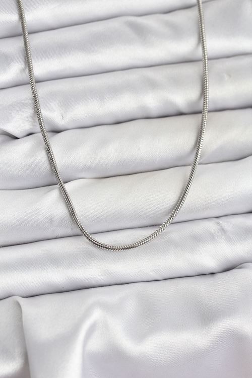 YRTCL 316L Çelik Zincir Gümüş Renk 60 cm Yılan Zincir Kadın Kolye