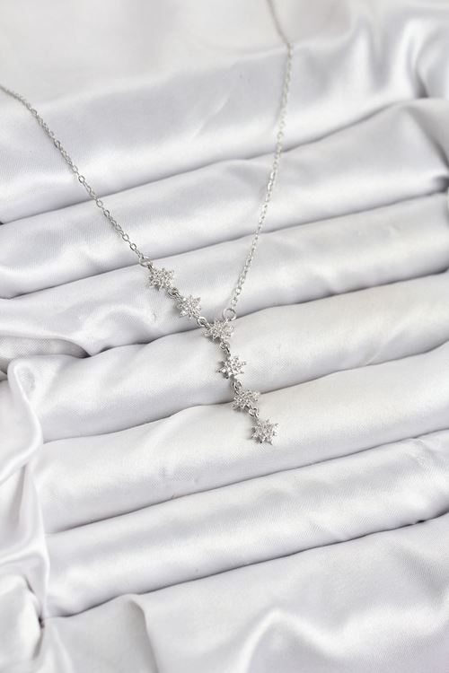 YRTCL 316L Çelik Zincir Gümüş Renk Kutup Yıldızı Model Kadın Kolye