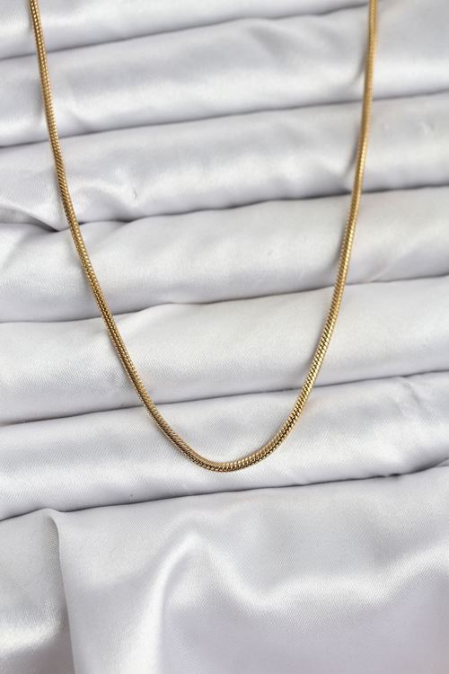 YRTCL 316L Çelik Zincir Gold Renk 60 cm Yılan Zincir Kadın Kolye