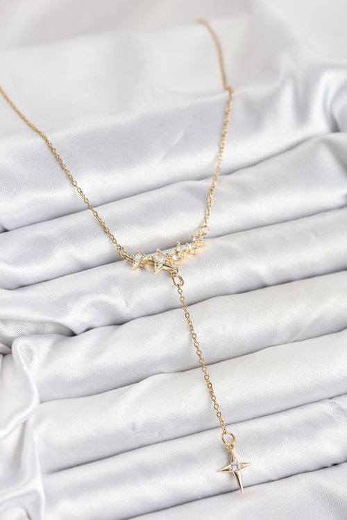 YRTCL 316L Çelik Zincir Gold Renk Yıldız Model Y Kadın Kolye