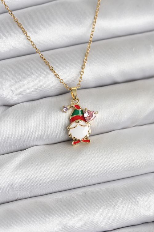 YRTCL 316L Çelik Zincir Gold Renk Yılbaşı Teması Kadın Kolye