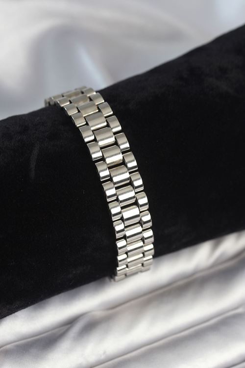 YRTCL 316L Çelik Gümüş Renk 12 mm Kalınlık Erkek Bileklik