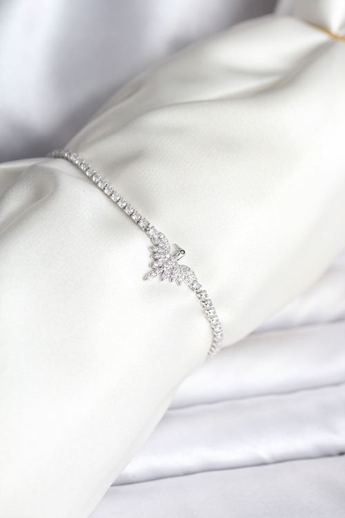 YRTCL Anka Kuşu Model Zirkon Taşlı Gümüş Renk Pirinç Su Yolu Kadın Bileklik