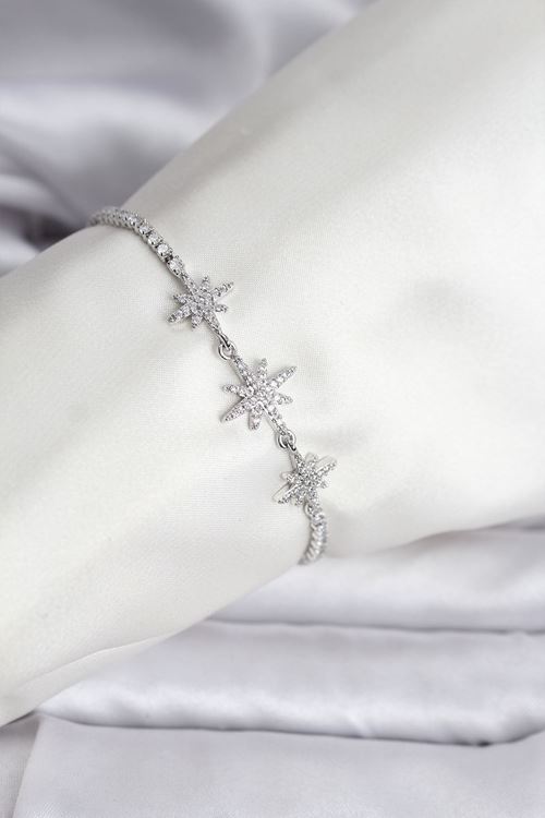 YRTCL Kutup Yıldızı Model Zirkon Taşlı Gümüş Renk Su Yolu Kadın Bileklik