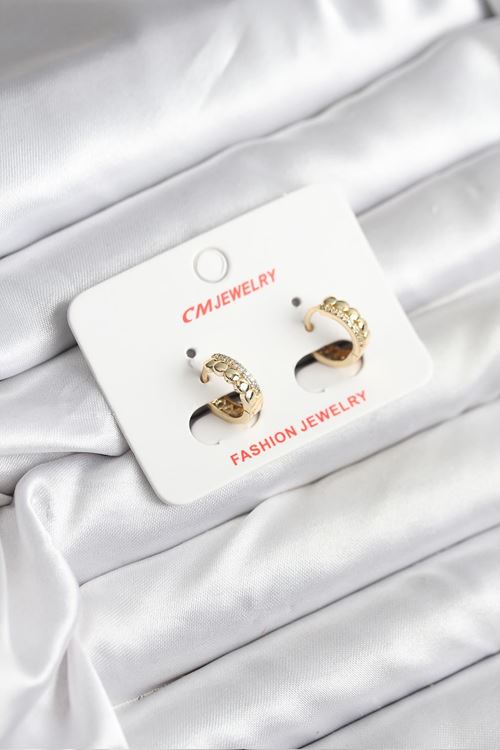 YRTCL 14K Gold Renk Kaplama CM Kadın Küpe