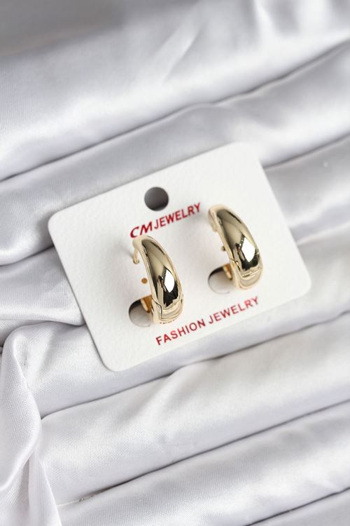 YRTCL 14K Gold Renk Kaplama Halka CM Kadın Küpe