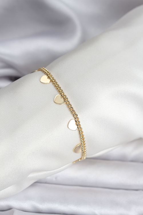 YRTCL 14K Gold Renk Kaplama Kalpli Model CM Kadın Bileklik