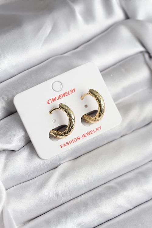 YRTCL 14K Gold Renk Kaplama CM Kadın Küpe