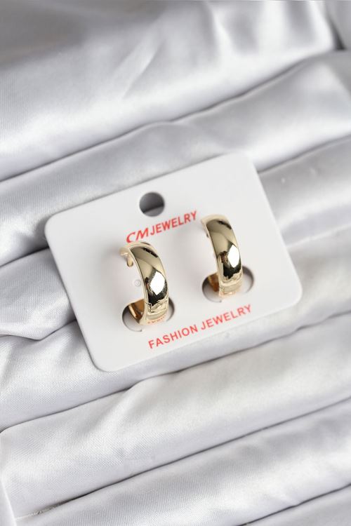 YRTCL 14K Gold Renk Kaplama Halka CM Kadın Küpe