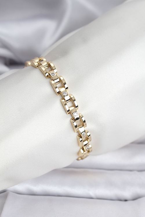 YRTCL 14K Gold Renk Kaplama Zirkon Taşlı CM Kadın Bileklik