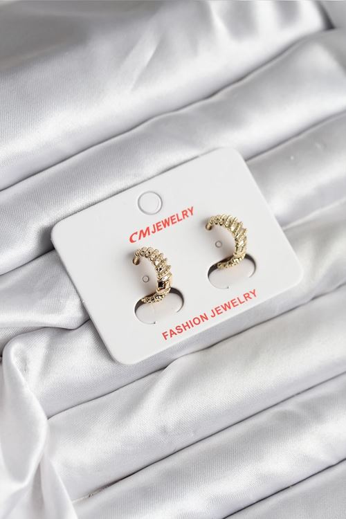 YRTCL 14K Gold Renk Kaplama CM Kadın Küpe