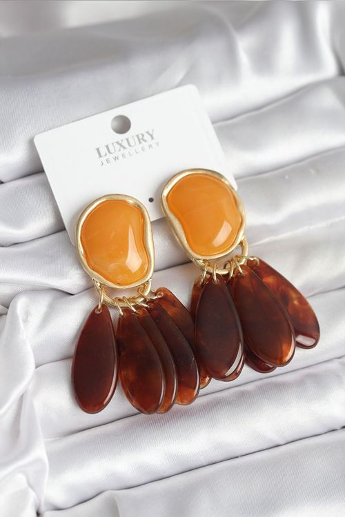 YRTCL Pirinç Gold Renk Vintage Model Kadın Küpe