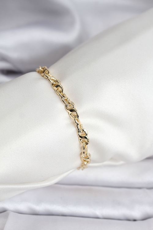 YRTCL 14K Gold Renk Kaplama Zincir Model CM Kadın Bileklik