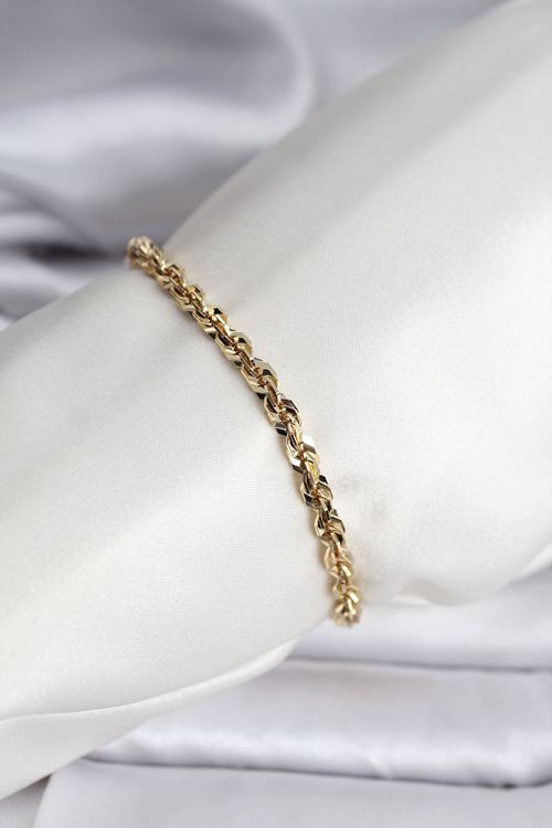 YRTCL 14K Gold Renk Kaplama Burgu Zincir Model CM Kadın Bileklik