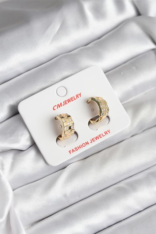 YRTCL 14K Gold Renk Kaplama CM Kadın Küpe