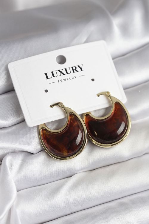 YRTCL Pirinç Gold Kahverengi Renk Vintage Kadın Küpe