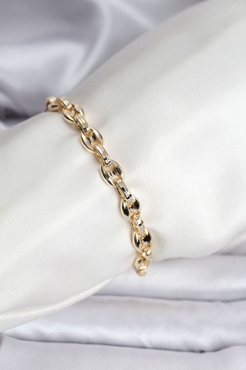 YRTCL 14K Gold Renk Kaplama Kahve Çekirdeği Model CM Kadın Bileklik