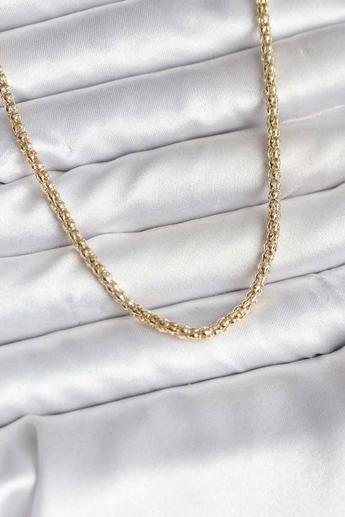 YRTCL 14K Gold Renk Kaplama Boru Zincir Model CM Kadın Kolye