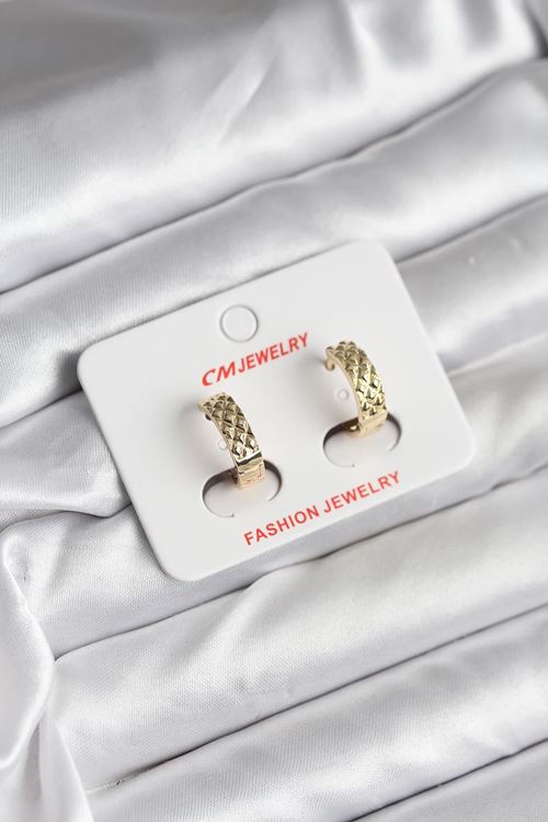 YRTCL 14K Gold Renk Kaplama CM Kadın Küpe