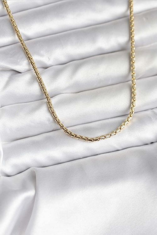 YRTCL 14K Gold Renk Kaplama Zincir Model CM Kadın Kolye