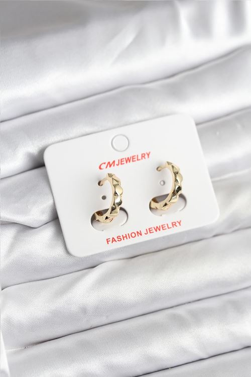 YRTCL 14K Gold Renk Kaplama CM Kadın Küpe