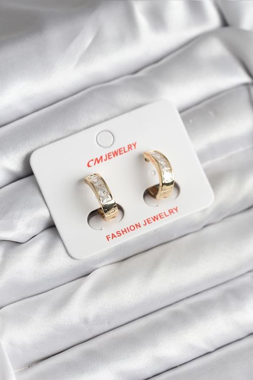 YRTCL 14K Gold Renk Kaplama CM Kadın Küpe