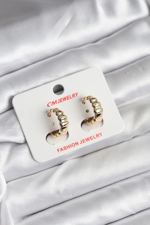 YRTCL 14K Gold Renk Kaplama CM Kadın Küpe