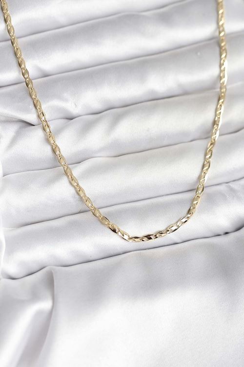 YRTCL 14K Gold Renk Kaplama Ezme Zincir Model CM Kadın Kolye