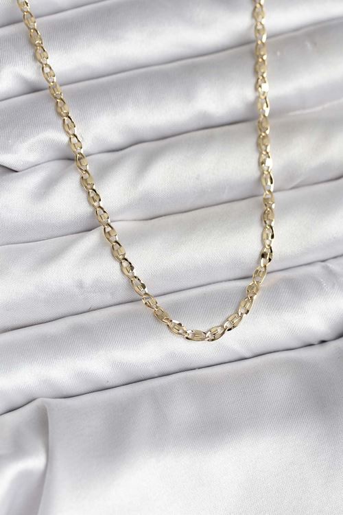 YRTCL 14K Gold Renk Kaplama Ezme Plaka Model CM Kadın Kolye