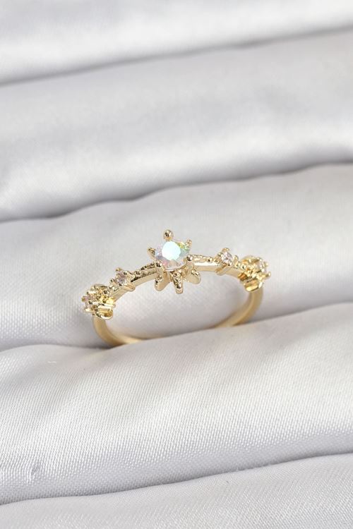 YRTCL Gold Renk Pirinç Yıldız Model Kadın Yüzük