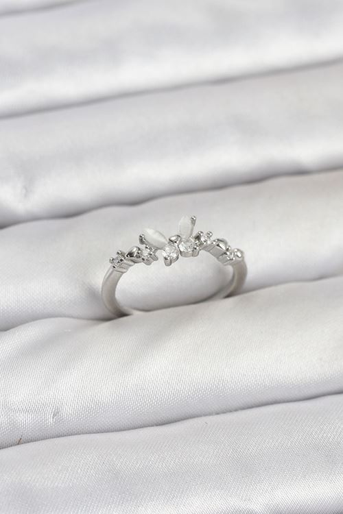 YRTCL Kelebek Model Gümüş Renk Pirinç Kadın Yüzük