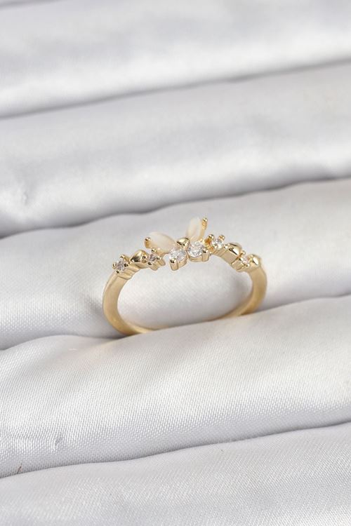 YRTCL Kelebek Model Gold Renk Pirinç Kadın Yüzük