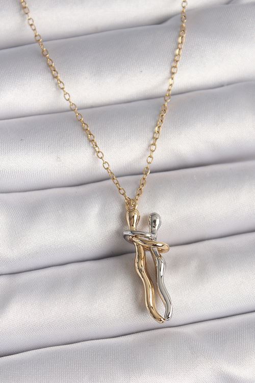 YRTCL 316L Çelik Gold Renk Zincir Renkli Sarılma Model Kadın Kolye