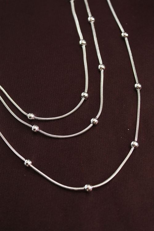 YRTCL 316L Çelik Gümüş Renk Minimal Topçuk Model Çoklu Kolye