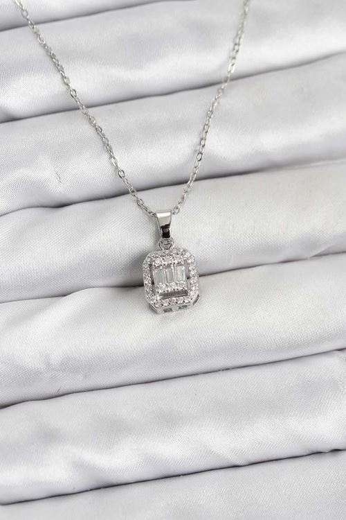 YRTCL 316L Çelik Zincir Gümüş Renk Baget Model Kadın Kolye