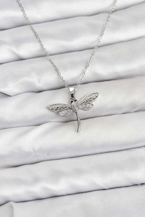 YRTCL 316L Çelik Zincir Gümüş Renk Yusufçuk Model Kadın Kolye