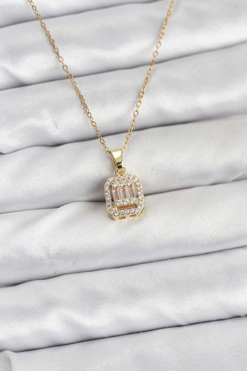 YRTCL 316L Çelik Zincir Gold Renk Baget Model Kadın Kolye