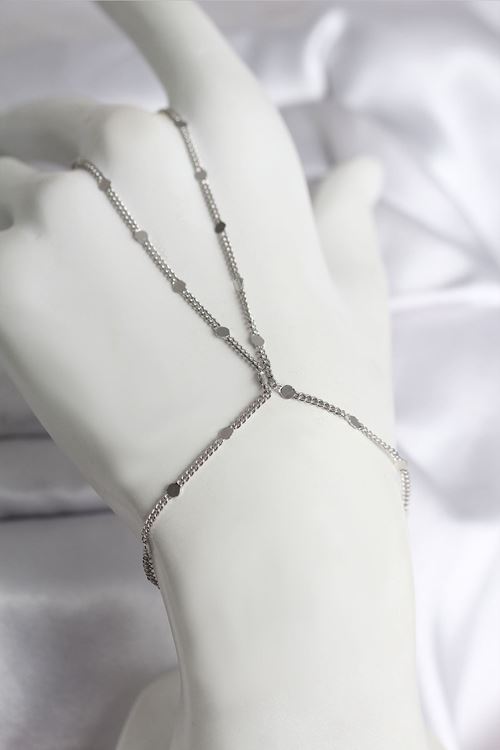 YRTCL 316L Çelik Gümüş Renk Parçalı Ezme Zincir Model Kadın Şahmeran