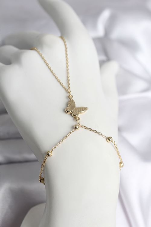 YRTCL 316L Çelik Gold Renk Kelebek Model Kadın Şahmeran