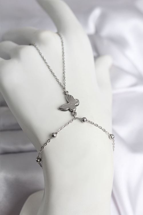 YRTCL 316L Çelik Gümüş Renk Kelebek Model Kadın Şahmeran