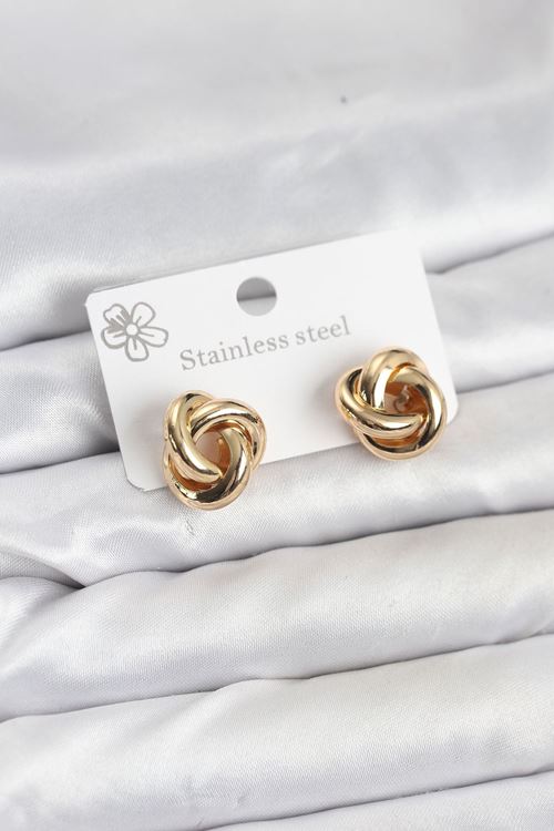 YRTCL 316L Çelik Gold Renk Sarmal Model Kadın Küpe
