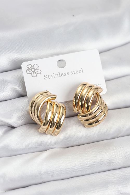 YRTCL 316L Çelik Gold Renk Vintage Kadın Küpe