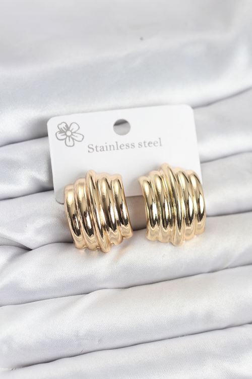 YRTCL Vintage Model 316L Çelik Gold Renk Kadın Küpe