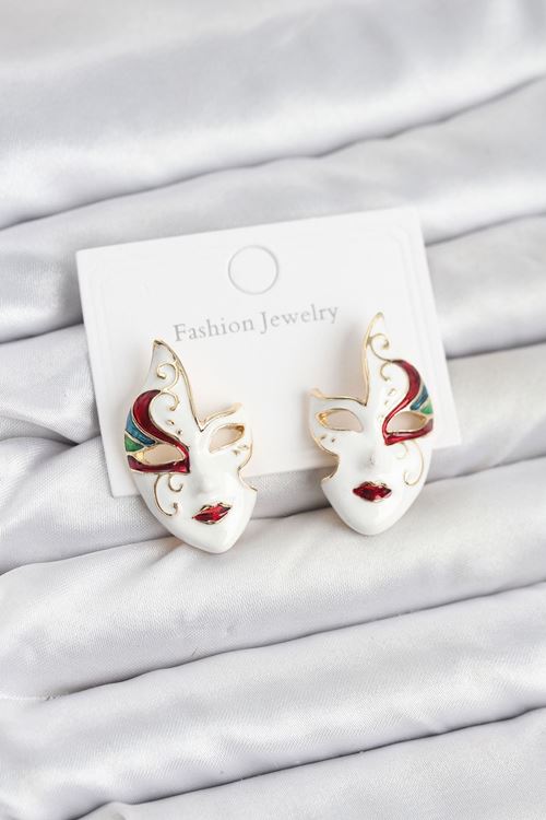 YRTCL Pirinç Maske Model Kadın Küpe